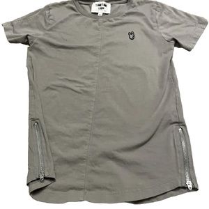 Sometime Soon Kids 6 Pull Over Short Sleeve Peace Patch Side Zips Organic Cotton